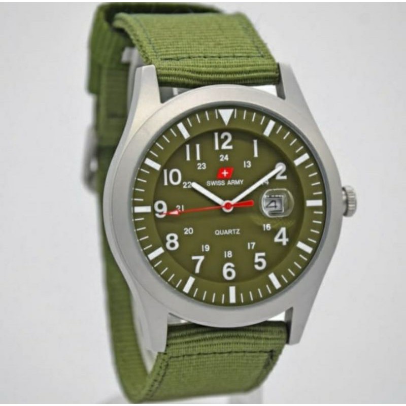 Jam Tangan Swiss Original Tali Kanvas - Jam Tangan Pria Original Tali Kanvas