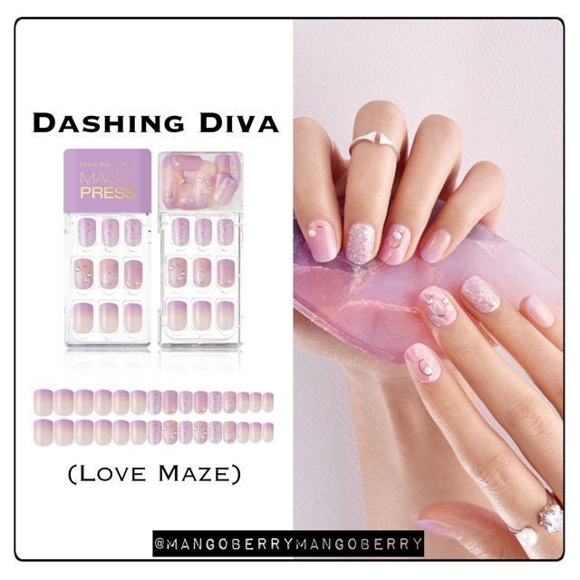 Dashing Diva Magic Press Manicure Love Maze 100 Original Fake Nail Kuku Palsu Shopee Indonesia