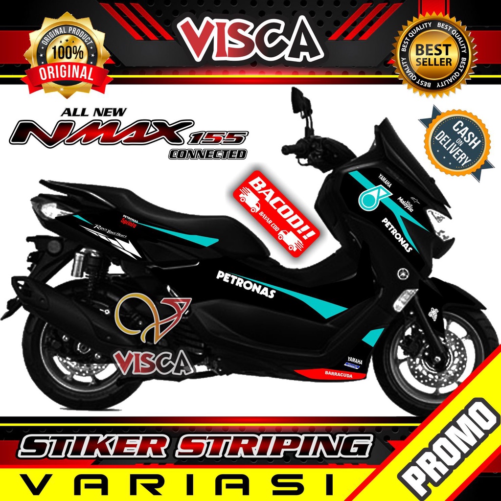 Striping Nmax 2022 Variasi - Stiker Sticker Striping Variasi Lis Yamaha Nmax 2022 - Striping Hologram Nmax 2022 Petronas