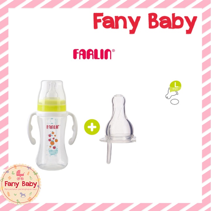 FARLIN MOMFIT PP FEEDING BOTTLE WIDE NECK WITH HANDLE 270ML
