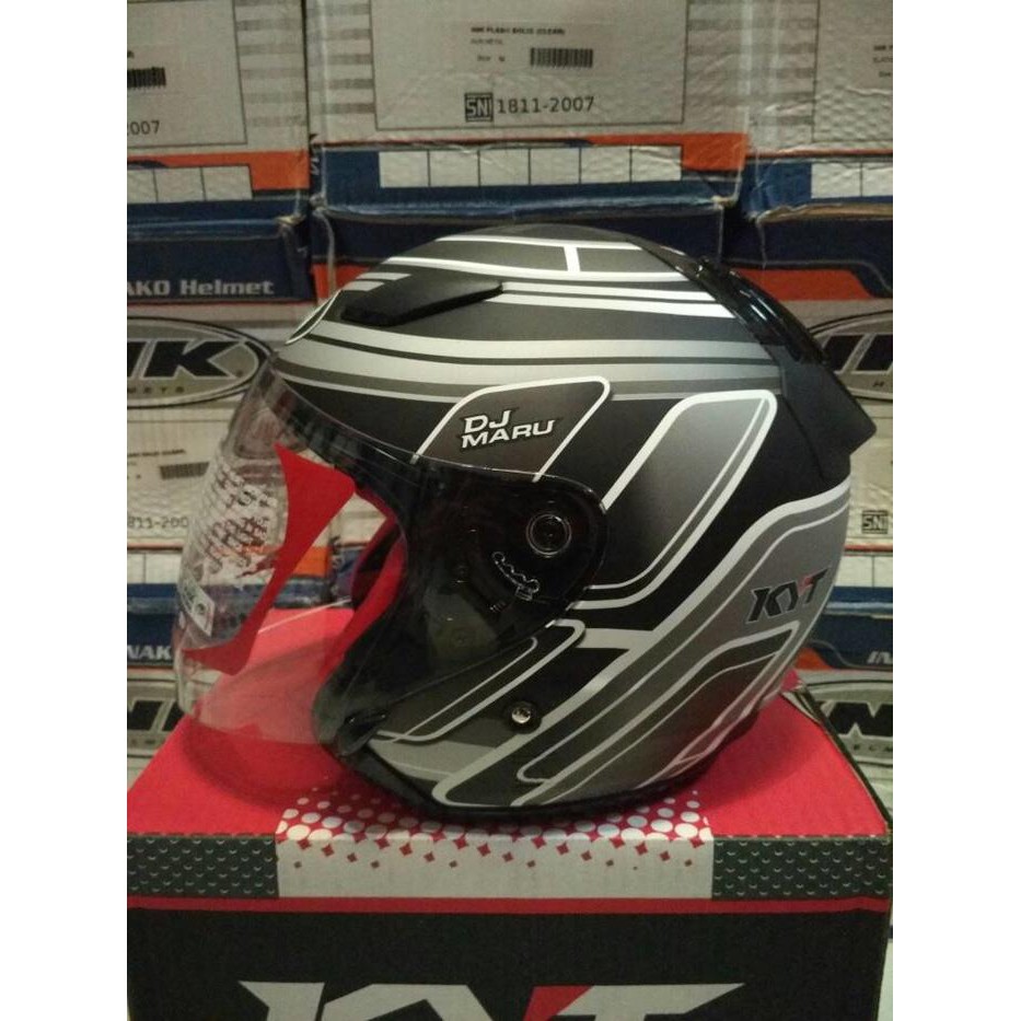 HELM HALFACE KYT DJ MARU MOTIF SERI 12 BLACK (JH)