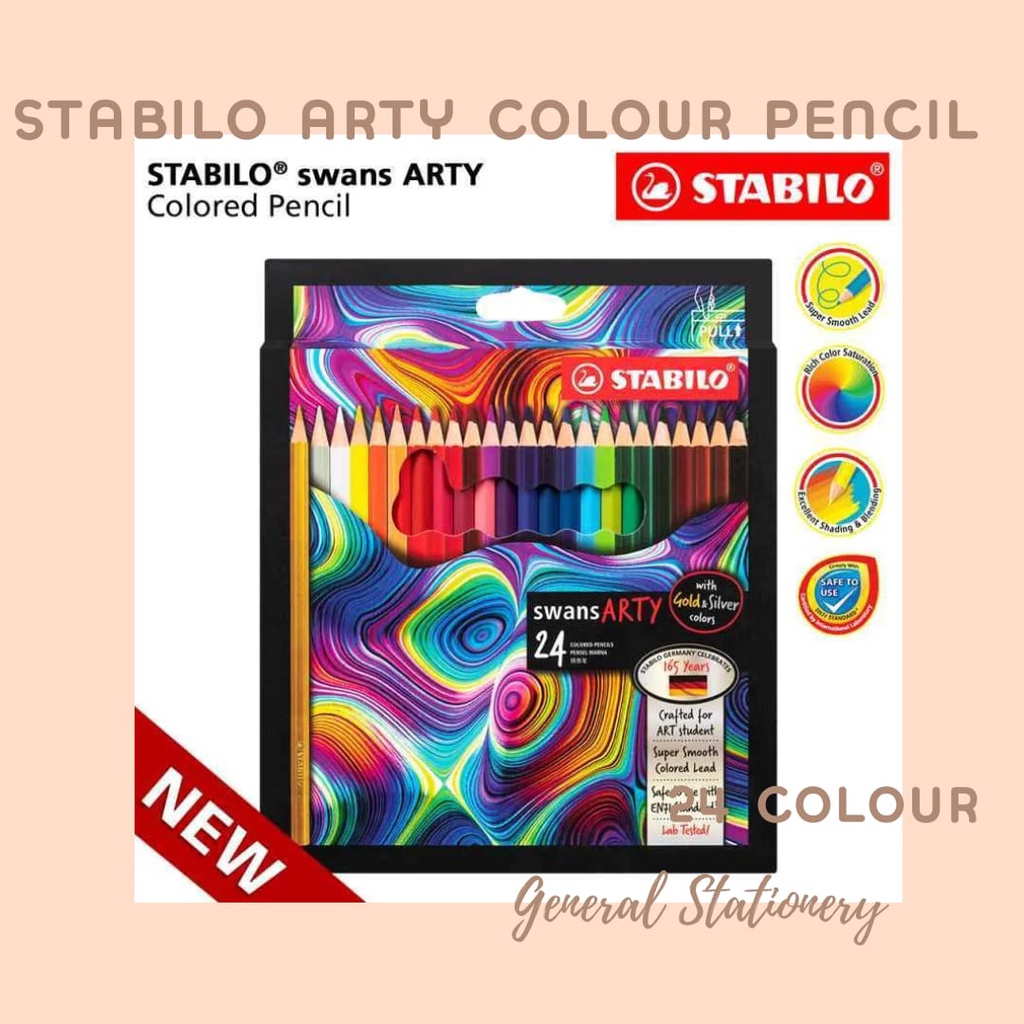 

Stabilo Swans Arty 24 Colored Pencils / Stabilo Pencil Warna 24 Colour