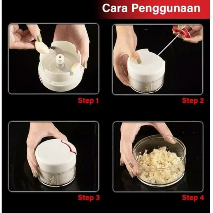 Blender Mini Manual Tarik -Pemotong bawang putih cabe giling chopper cincang bawang B22