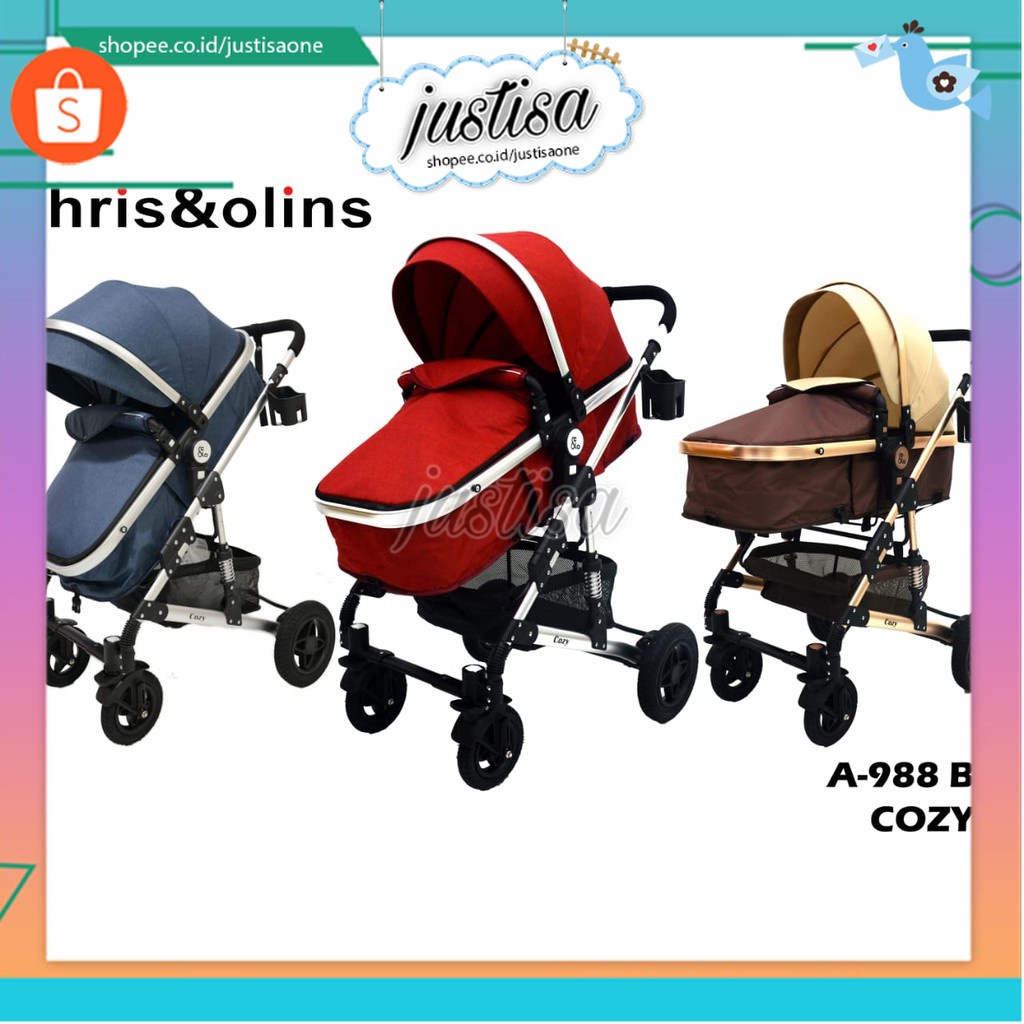 Promo !! Stroller Chris &amp; Olins Cozy A988 B - Kereta Dorong baby chris and olins - kereta dorong baby murah
