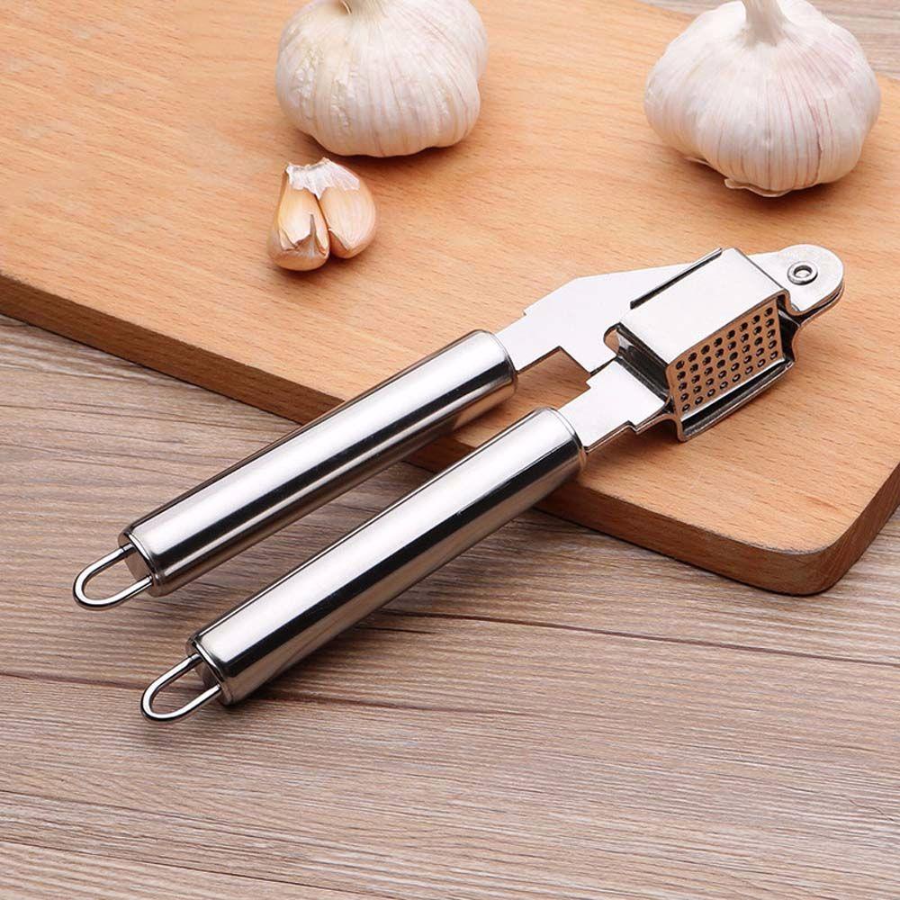 [Elegan] Garlic Press Stainless Steel Manual Masher Squeezer Hand Held Aksesoris Dapur
