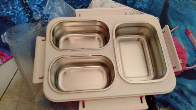 Tempat Makan Kotak Makan Lunch Box Stainless 3 Sekat 15907 Karakter