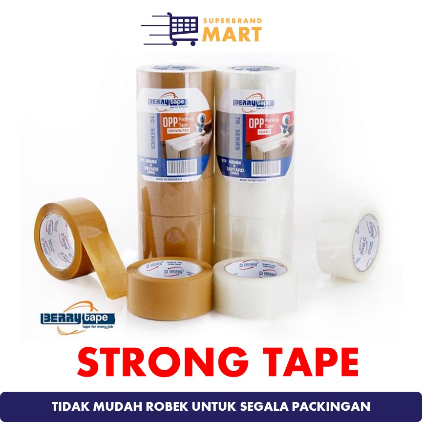 Jual Isolasi Lakban Bening Coklat Mm Yard Inch Berry Tape Solasi