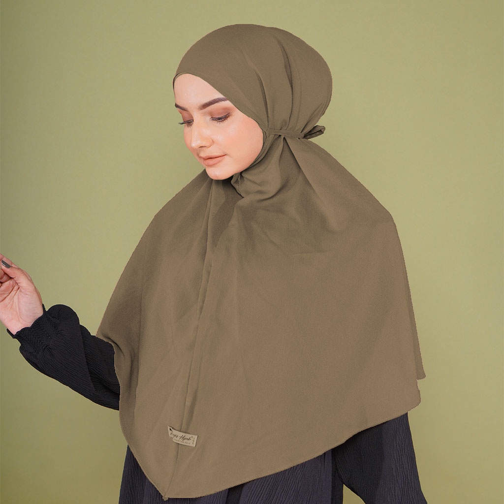 Bugis Hijab - Bergo Maryam Polos - Ukuran XL - Bergo Instan (Katalog A)-MEDIUM OAK