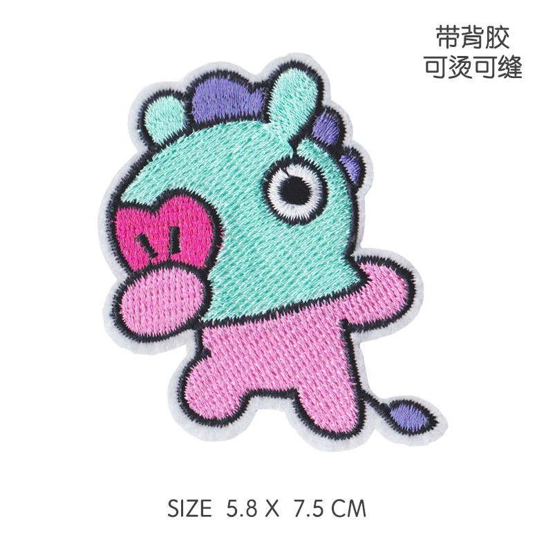 【CT】KPOP BTS bt21 Patch Bordir Kain untuk Aplikasi Pakaian #KP 49