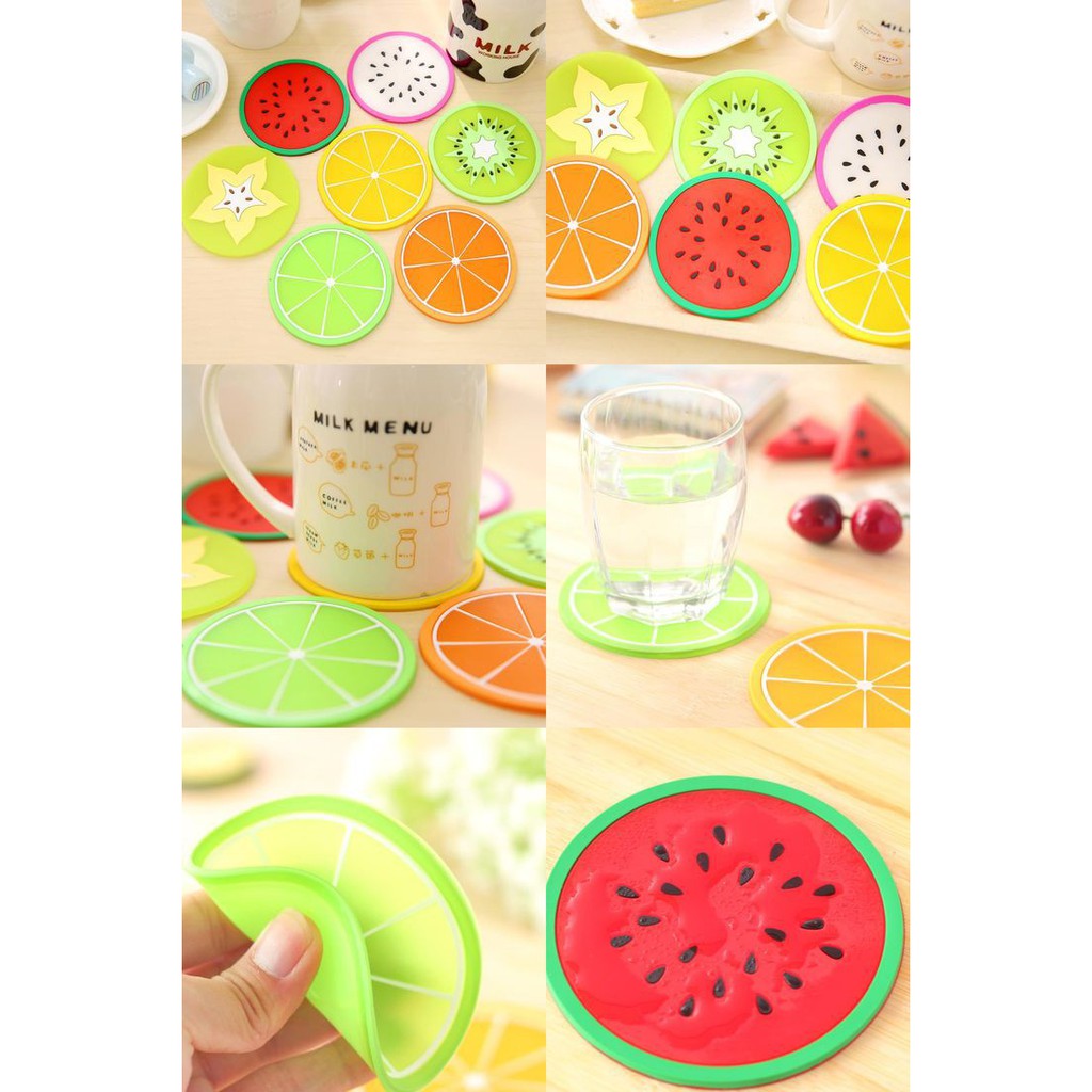 [IMPORT]TATAKAN GELAS SILICONE/ALAS GELAS BENTUK BUAH