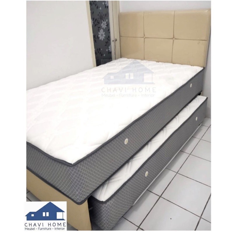 set springbed sorong 2in1 mr coil spring bed ukuran 120 termurah kasur tempat tidur susun lengkap