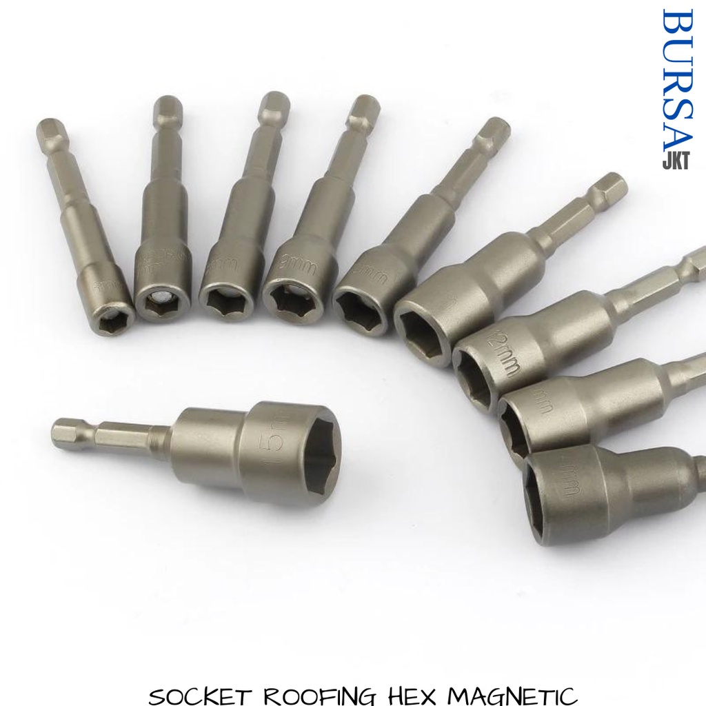 MATA SOCKET BOR ROOFING HEX NUT MAGNETIC NUT 13X65 MM