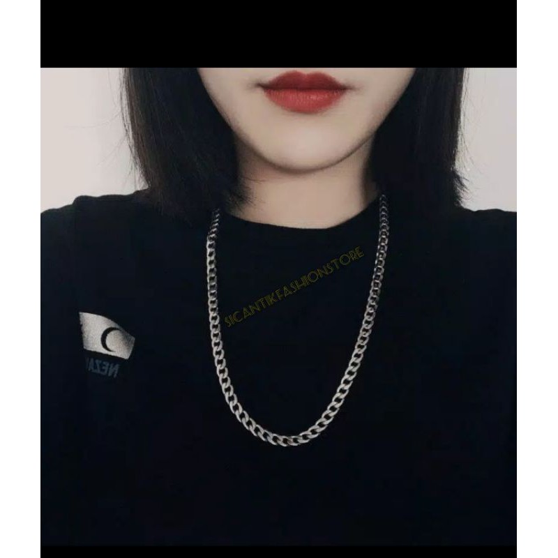 Kalung Titanium Rantai pria Titanium 50CM Terlaris murah Steel Gaya Hip Hop keren Fashion pria