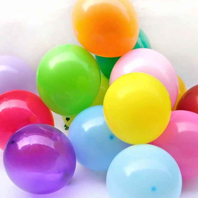 100 PCS Balon Latex Doff Warna Warni uk 12inch isi