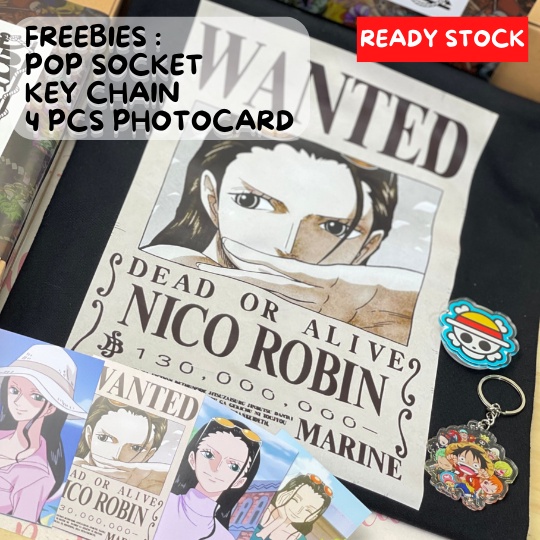 Kaos Baju Anime One Piece - ROBIN WANTED