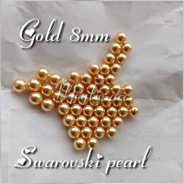 Mutiara swarovski Gold8mm