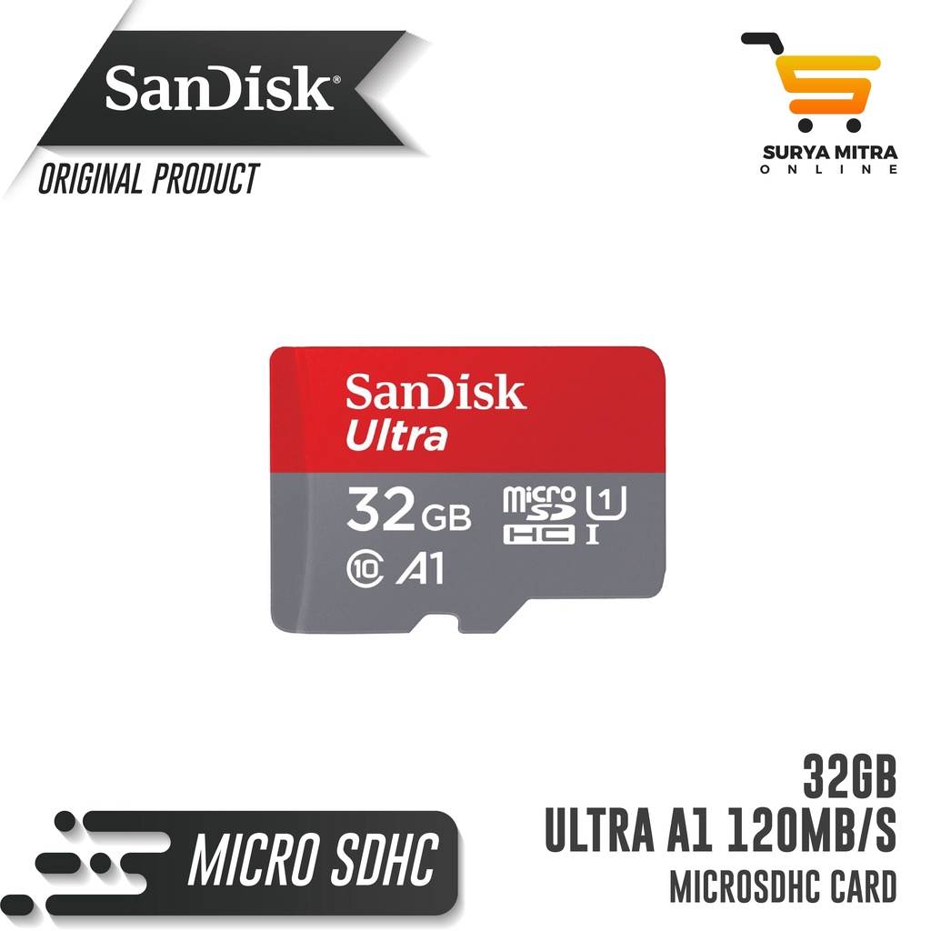 Sandisk Microsd 32GB Ultra 120mb/s Micro SD SDXC Card A1 UHS-1 | 32GB 120MB