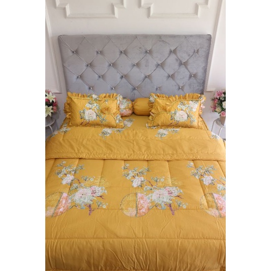 Bed Cover Sprei Rumbai Katun Jepang Terlaris Homemade Motif bunga Ukuran 200x200/180x200/160x200/120
