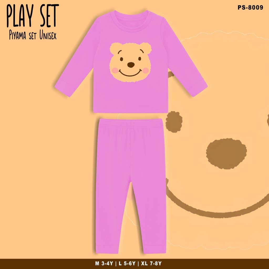 PLAYSET PAJAMAS ANAK BERGAMBAR POOH / BAJU TIDUR ANAK SET / TERMURAH