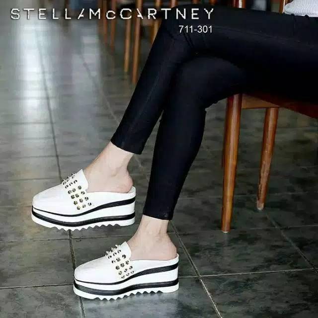 Sepatu slip on wedges wanita dl42 putih