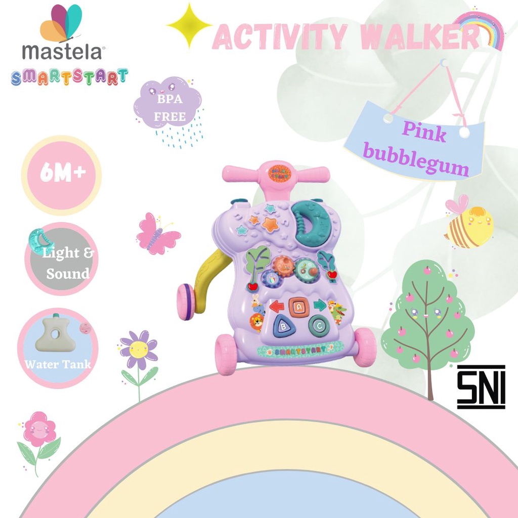 MASTELA Smart Start Activity / Push Music Walker - Baby Walker Music, Play and Learn with Projector Light