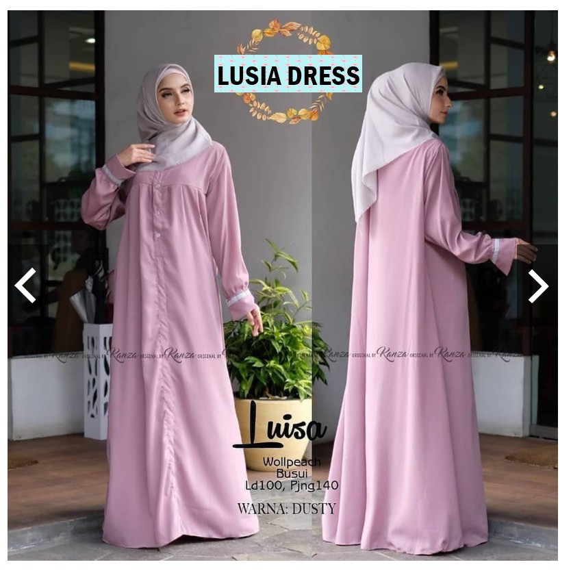 KBG -LUSIA DRESS Ori Spassy - Busui Gamis Bahan Moscrepe/Wollycrepe - DRESS PREMIUM REMPEL DOBEL