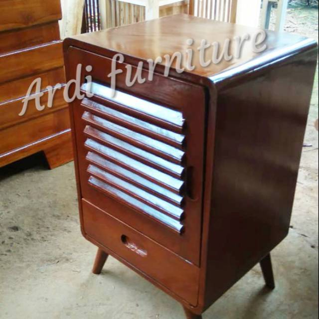 NAKAS RETRO KAYU JATI - MEJA KAMAR - LEMARI KECIL MINIMALIS FURNITURE JEPARA