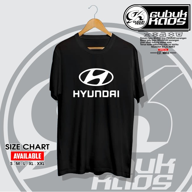 BAJU KAOS LOGO MERK HYUNDAI LOGO MERK TERKENAL - GUBUK.KAOS