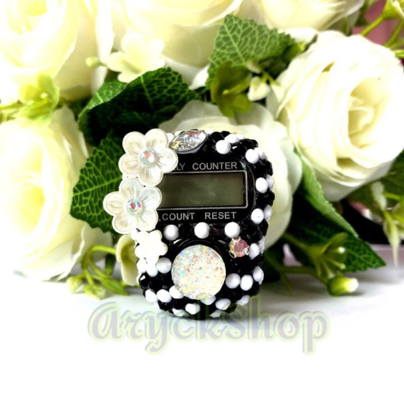 TASBIH DIGITAL GRADASI HITAM CANDY BUNGA STARLIGHT |TASBIH DIGITAL BLING BLING SWAROVSKI
