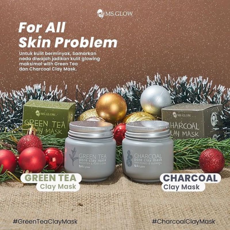 Clay Mask MS glow msglow green tea | charcoal Free Kuas