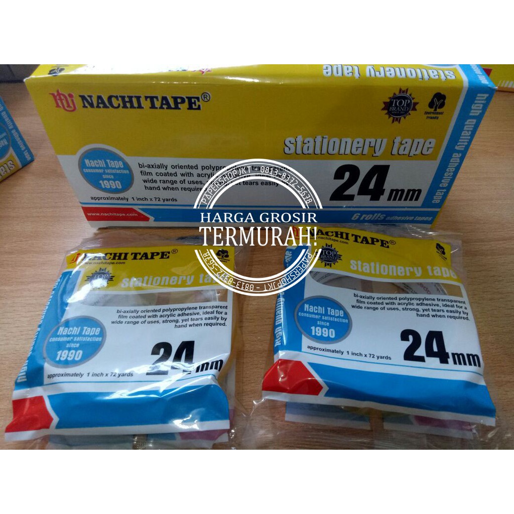 

[jkhu] [ 6 ROLL ] NACHI Stationery Tape 1" ( 24 mm x 72 Yard )
