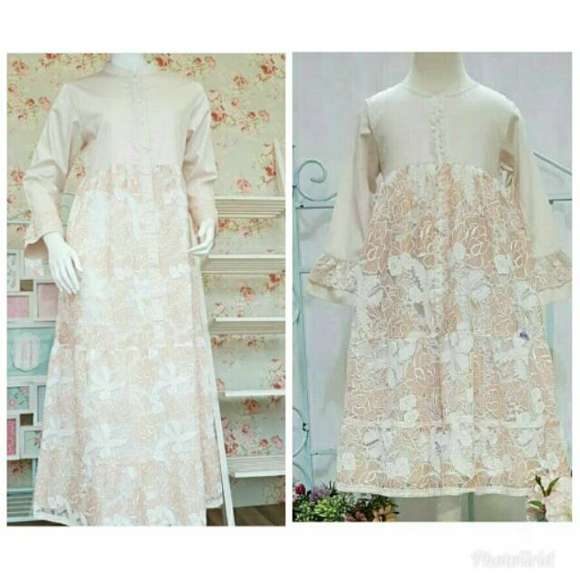 gamis couple mom n kids sz baby s.d remaja alilac