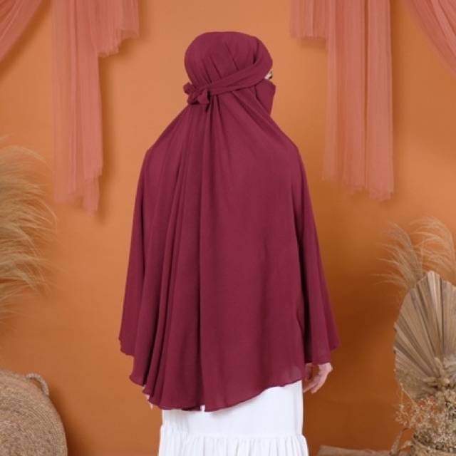 Jilbab Instan Cadar Cyari Jersey//Khimar Masker Cadar (Cadar nyatu)