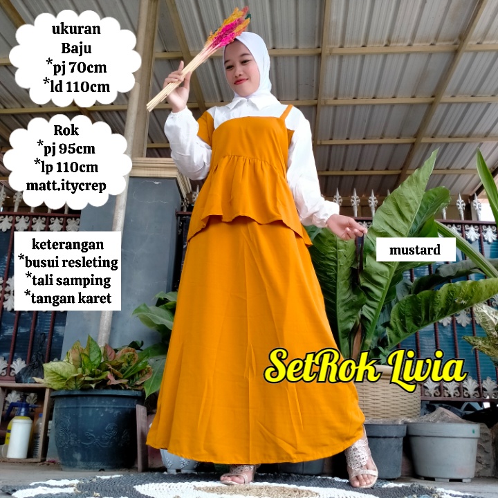 Setrok Ity Crepe Original/Setelan Rok Itycrepe Polos