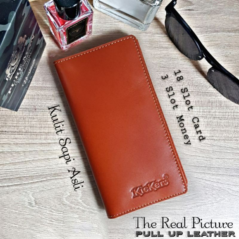 Dompet Pria Kulit Asli  Panjang Embos Kickers - 100% Kulit Sapi Asli