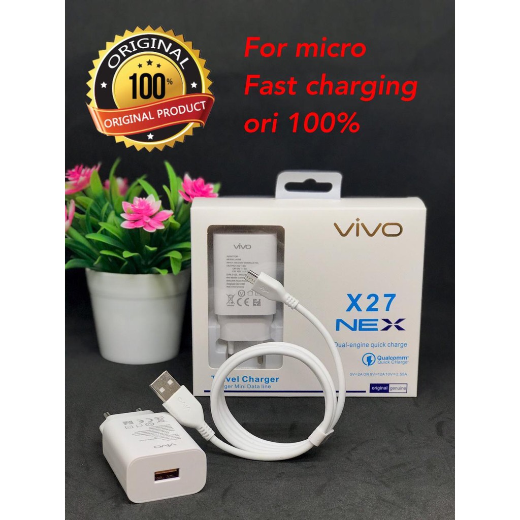 CHARGER VIVO X27 NEX / X60 / X50 &amp; KABEL DATA VIVO Y15 MICRO Y19 TYPE-C FLASH CHARGING SUPER FAST