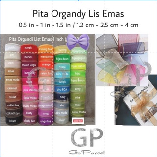 

( 3 Meter ) PITA ORGANDY LIST EMAS 1/2 INCH 0.5 INCH PITA ORGANDI / ORGANZA HIASAN HAMPER