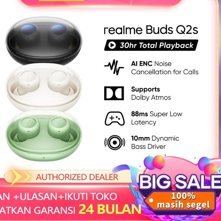 Terbaru.. Realme Buds Q2s, 10mm Large Driver, Instant Connection,realme buds q original resmi，Realme