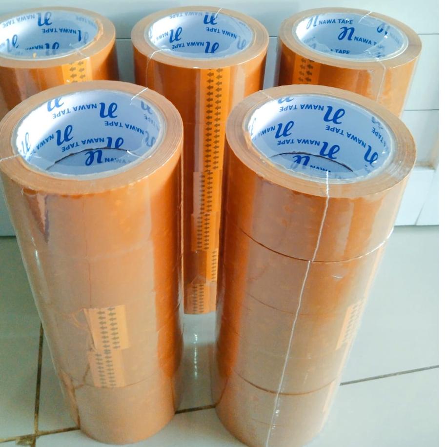 

Recomend 6 PCS LAKBAN BENING COKLAT 90 yard x 45mm NAWA TAPE/888 STAR TAPE