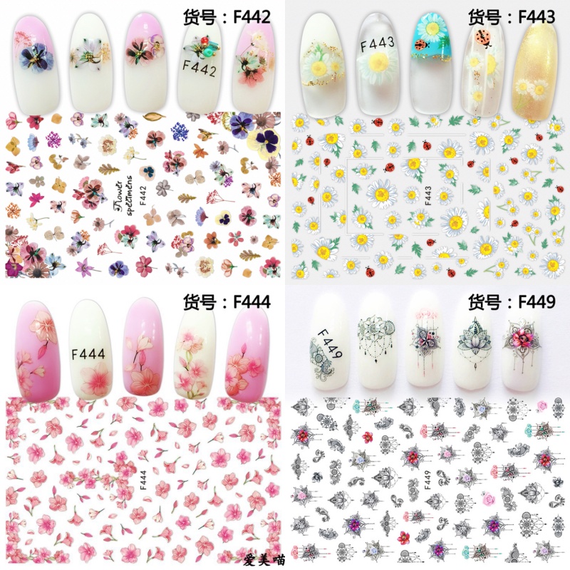 Flower Series Stiker Kuku Bunga Nail Art Sticker KU032