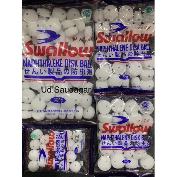 Kamper Swallow Napthalene ball Kapur Barus Putih 300Gr | 150Gr | 100Gr