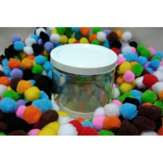 Toples/ jar plastik mini pendek 250 ml cokelat/kue kering/kacang/jelly