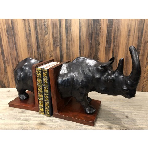 

LEATHER BOOKEND RHINO 25 CM X 53 CM X 29 CM / PEMBATAS BUKU / BOOKEND KULIT / BOOKEND
