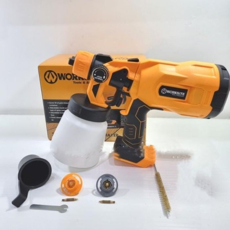 SPRAY GUN BATERAI CORDLESS WORKSITE 20V COMPLETE