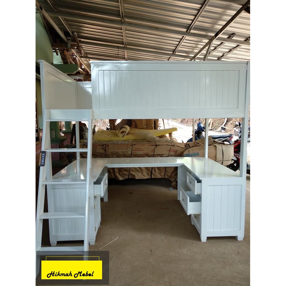 Tempat Tidur Anak dengan Meja Belajar,Ranjang Susun MInimalis