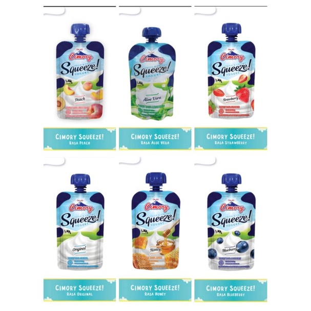 

Cimory squeeze yogurt squeeze 120ml all varian peach honey stroberi aloe vera