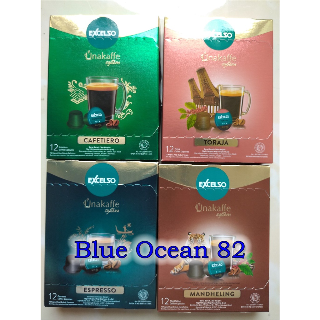 Paket 4B varian Kopi Kapsul Unakaffe - Excelso Coffee Capsule paketan Unacafe Unakafe Unnakafe  isi 