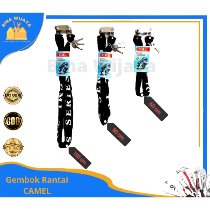 GEMBOK RANTAI CAMEL - GEMBOK MOTOR, GEMBOK SEPEDA, GEMBOK PAGAR RUMAH, KUNCI RANTAI CAMEL