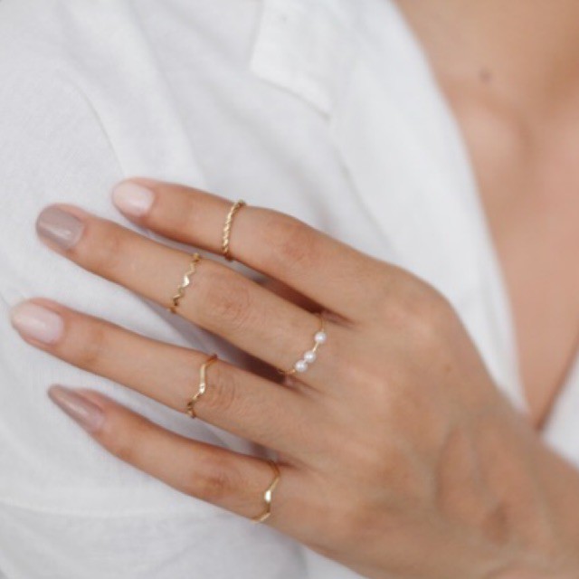 Ark.co - Ricotta set rings (in Gold &amp; Silver) cincin stack tumpuk simple minimalis