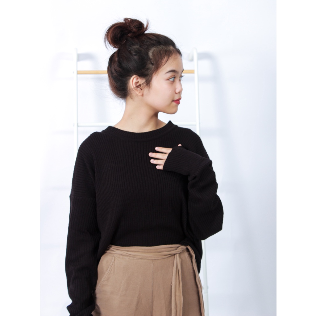 TokoMilkan - Atasan Sweater  Rajut Wanita Boxy Premium | Sweater Rajut Wanita
